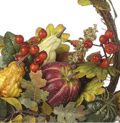 Fall Centerpiece with Pumpkins, Gourds, & Berries Cornucopia