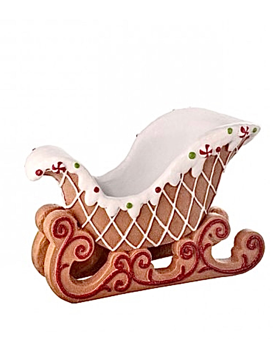 Frosted Gingerbread Sleigh Resin