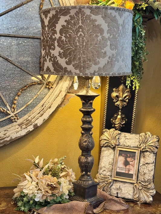 Gallery Designs Tall Table Lamp With Crystals
