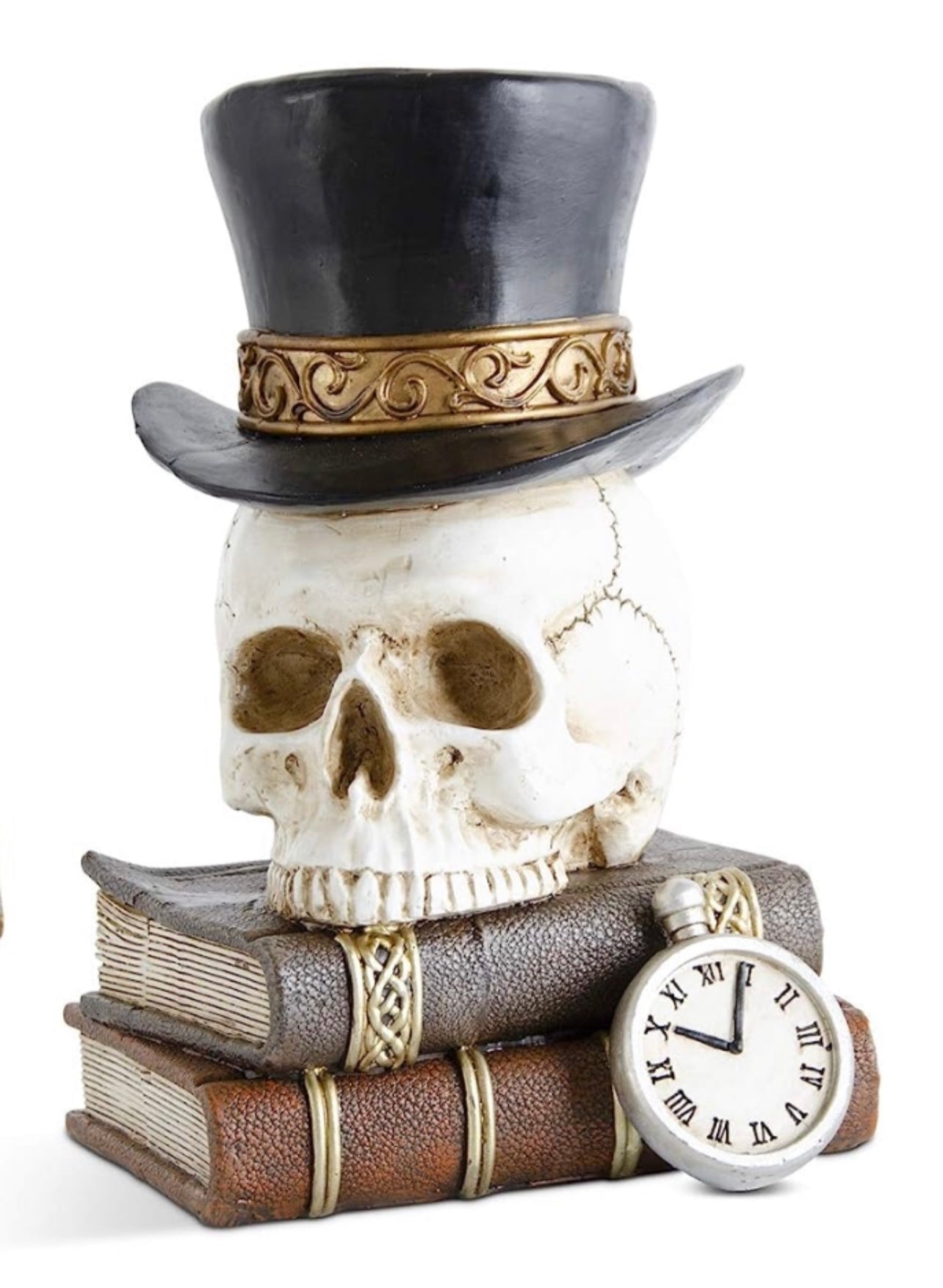 Skull with Top Hat on Stack of Books
