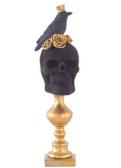 Fancy Skull with Crow Halloween Decor