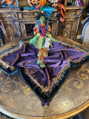 Halloween Purple Velvet Table Throw Table Decor