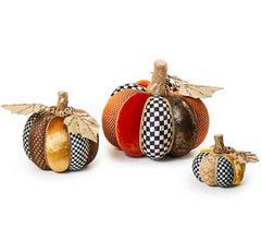 MacKenzie-Childs Autumnology Velvet Pumpkins Set of 3