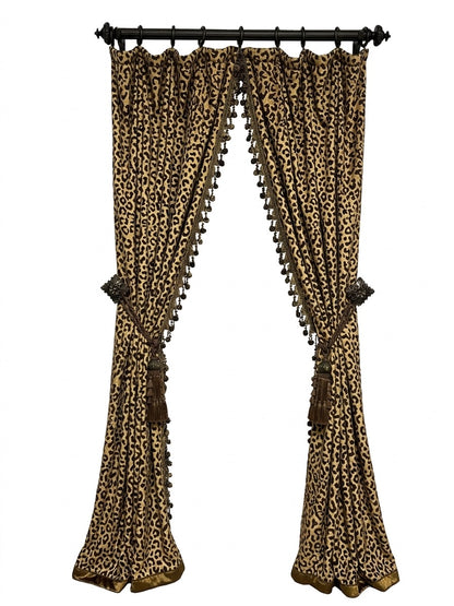 Drapery Panels With Beads- Leopard
