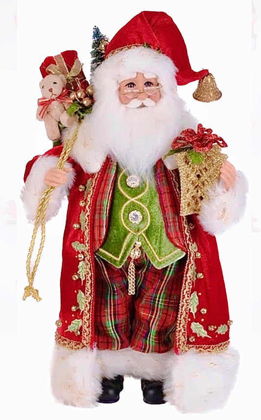 Lighted Traditional Tartan Santa