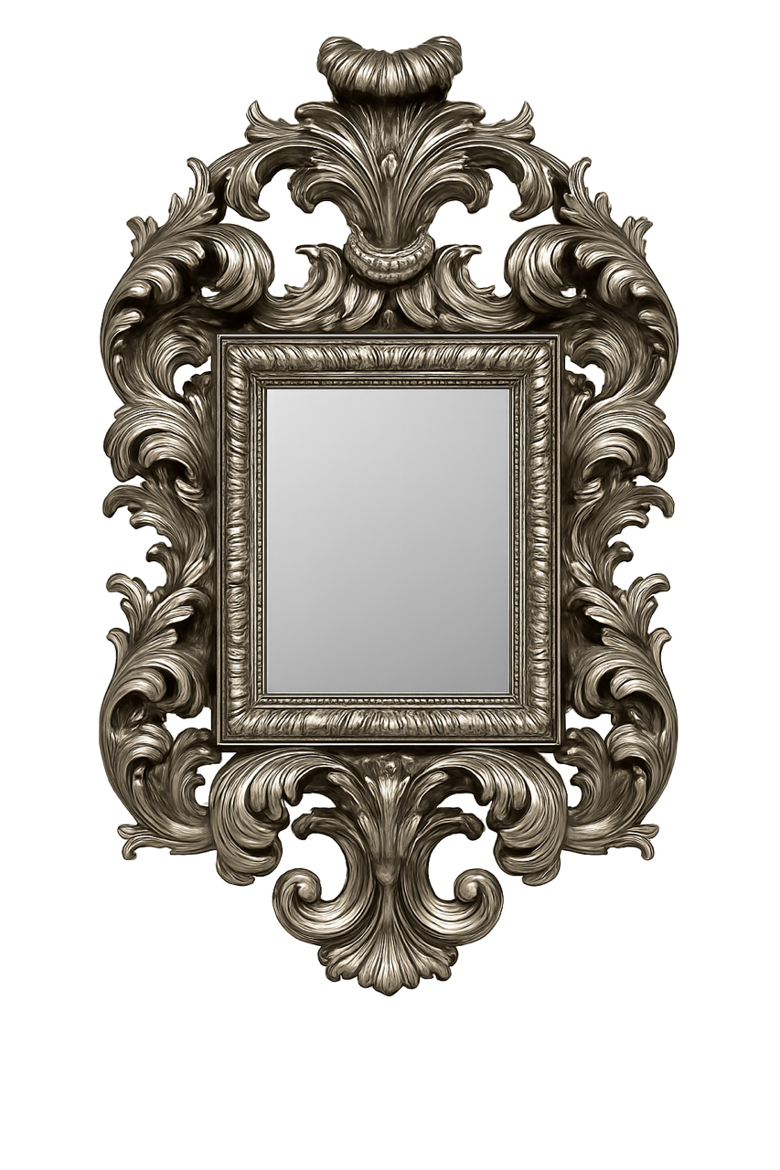 Silver Baroque Style Mirror