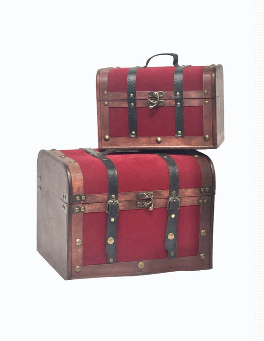 Set of Two Red Small Trunks