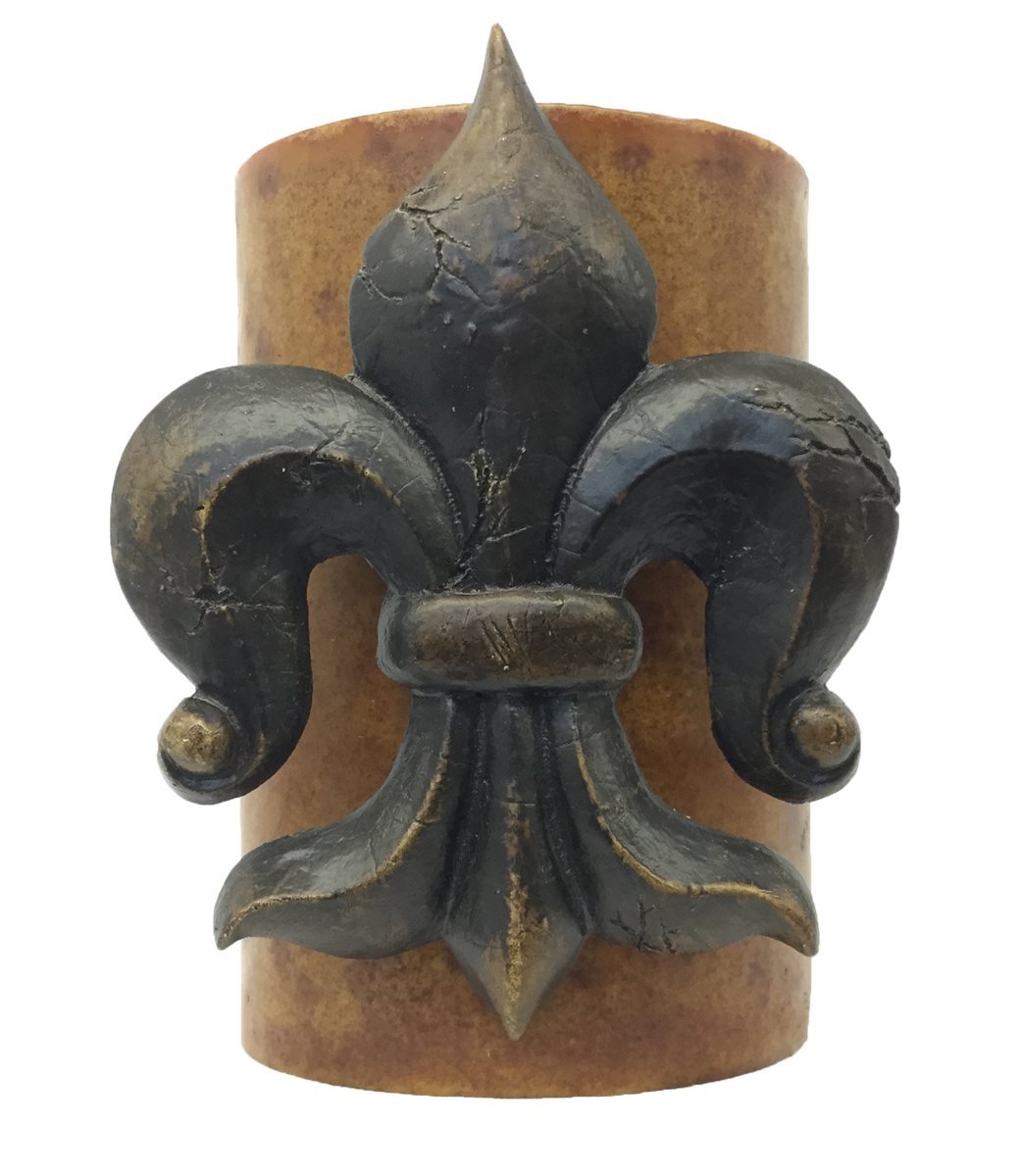 Decorative Candle With Large Fleur De Lis 6X9 Candles