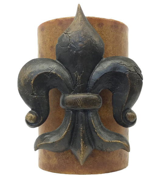Decorative Candle With Large Fleur De Lis 6X9 Candles