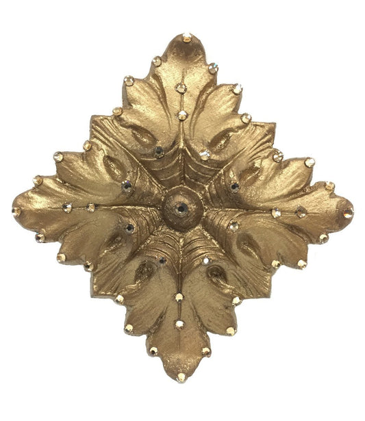 Jeweled Drapery Medallion / Tassel Tie Back Holder Square Hardware
