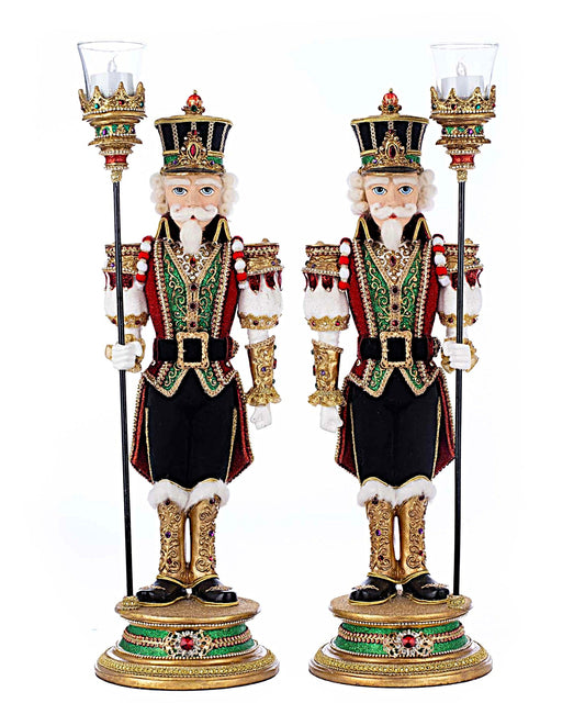 Katherine’s Collection Christmas Ball Nutcracker Votive Set of 2