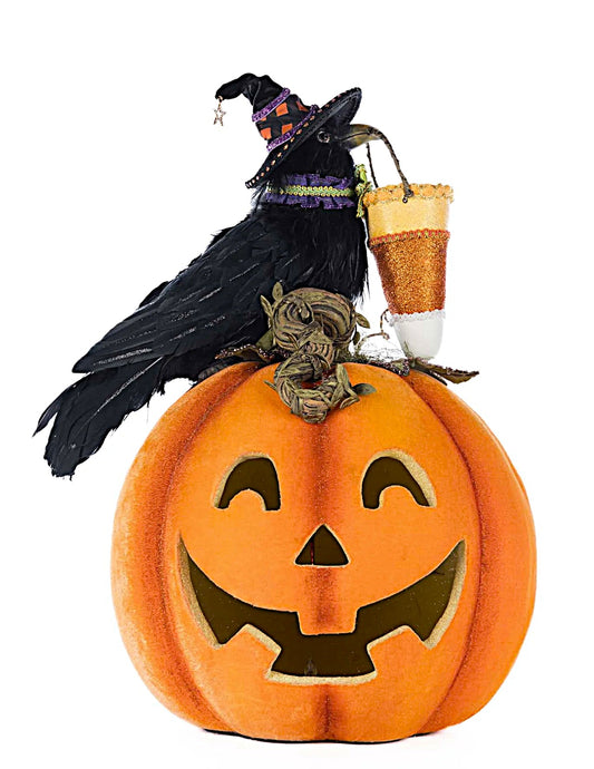 Katherine’s Collection Crow with Pumpkin Tabletop