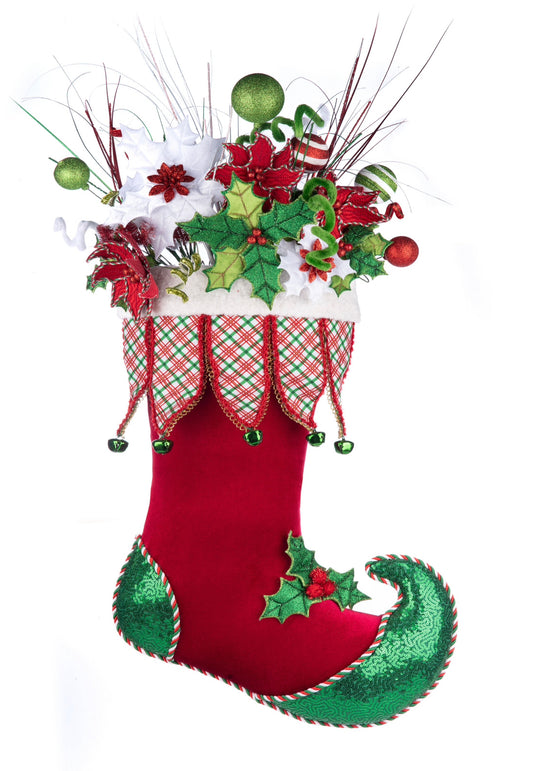 Katherine’s Collection Holly Woods Stocking With Florals Wall or Door Hanging Piece