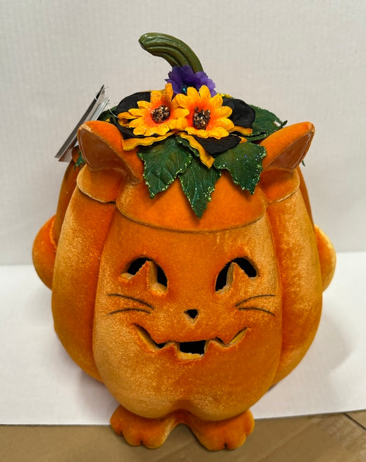 Katherine’s Collection Jackie The Kitty Cat Pumpkin Candy Container