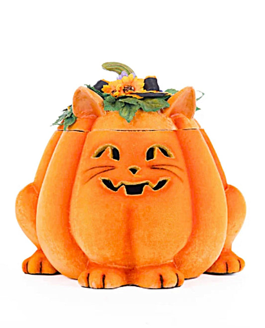 Katherine’s Collection Jackie The Kitty Cat Pumpkin Candy Container