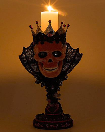 Katherine’s Collection Pink Passion Skull Pillar Candle Holder