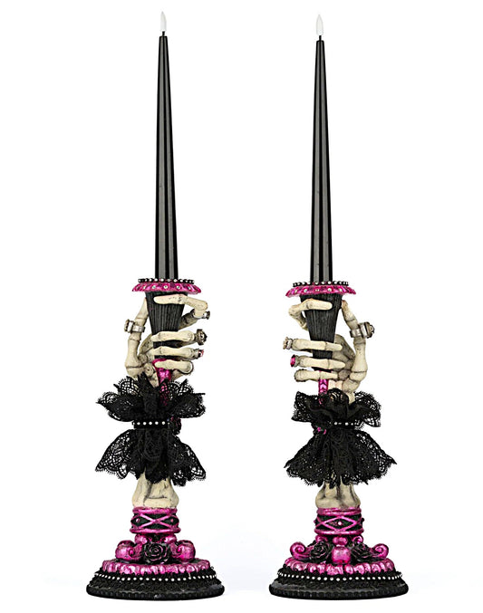 Katherine’s Collection Skeleton Hand Candle Sticks Set of 2