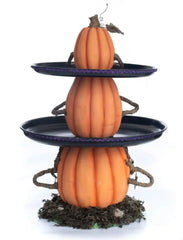 Katherine’s Collection Three Wise Pumpkins Tiered Tray