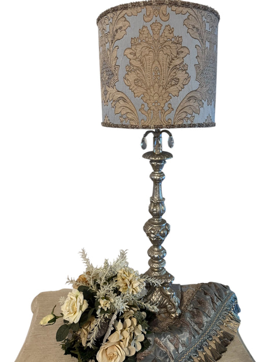Large Accent Lamp French Blue With Crystals