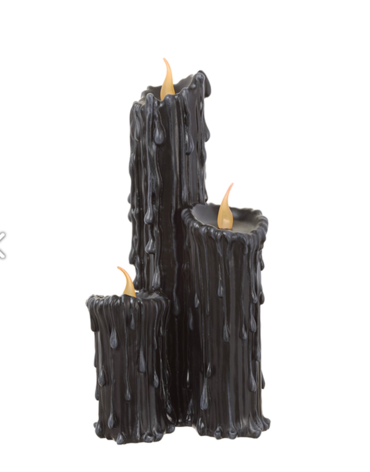 Large Black Battery Operated Faux Candles With Light