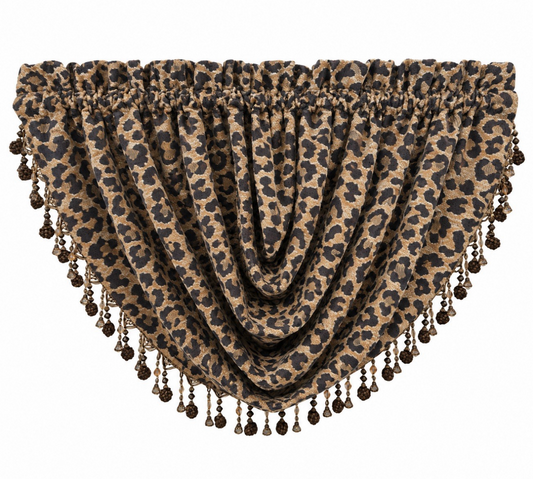 Gathered Swag Valance - Leopard