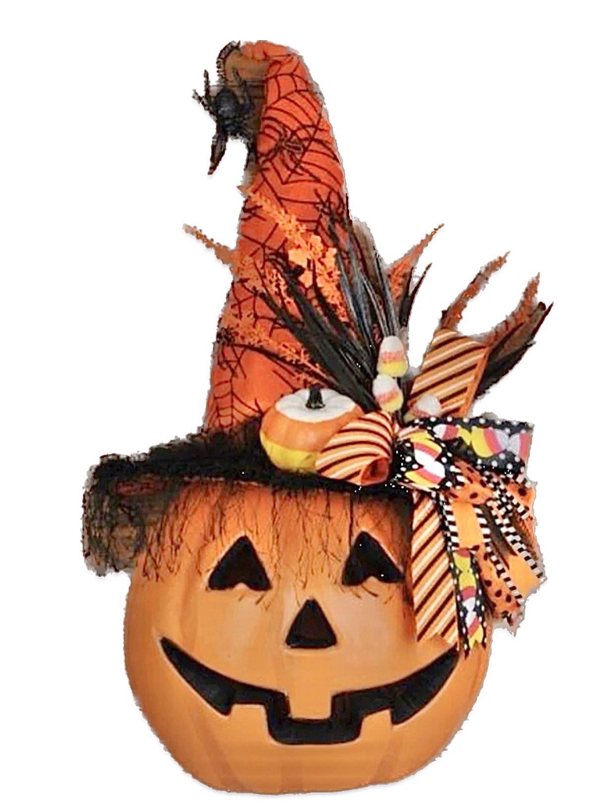 Lighted Candy Corn Pumpkin Wall/Door Hanger