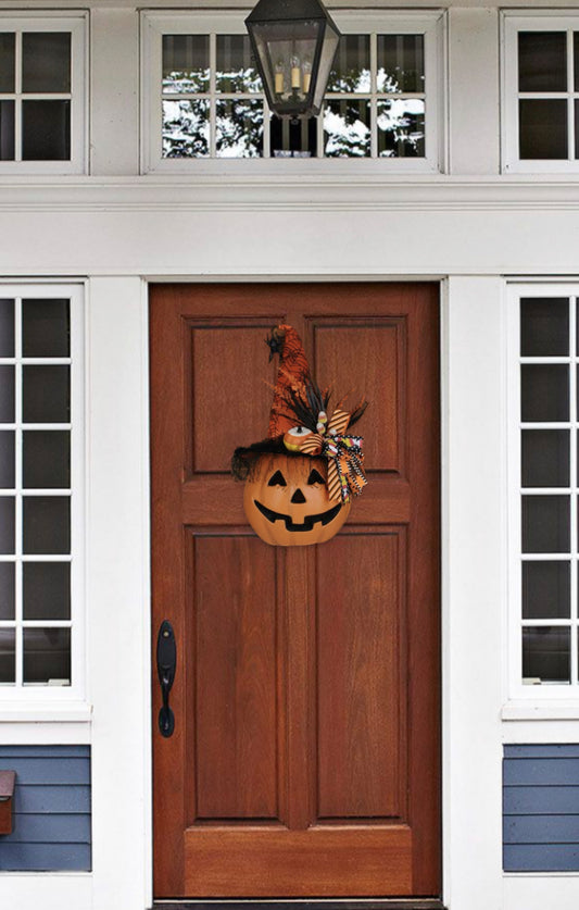 Lighted Candy Corn Pumpkin Wall/Door Hanger