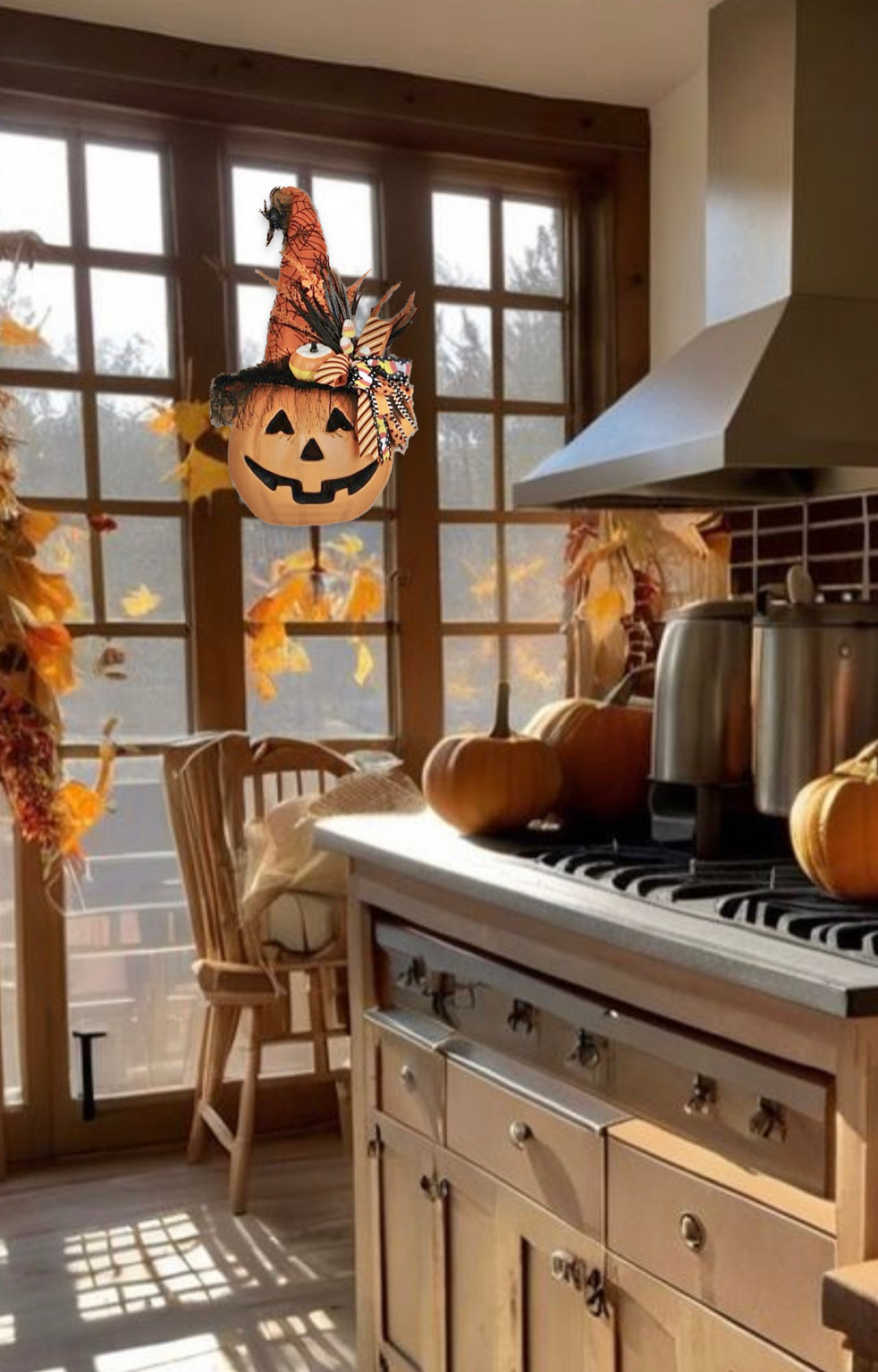 Lighted Candy Corn Pumpkin Wall/Door Hanger