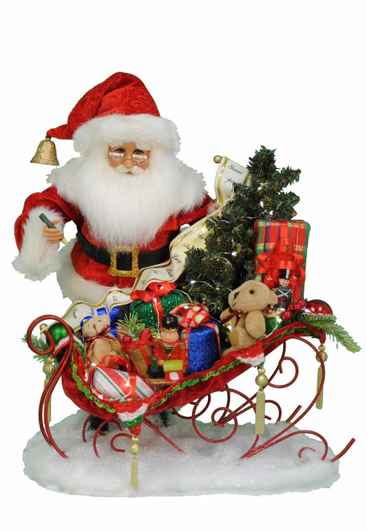 Lighted Christmas Delivery Sleigh with Santa