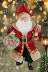 Lighted Christmas Joy Wine Santa