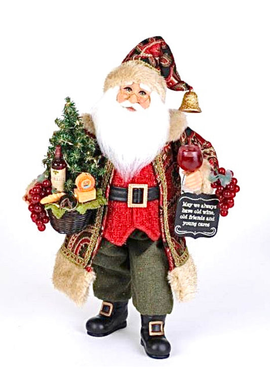 Lighted Wine & Cheese Sampling Santa