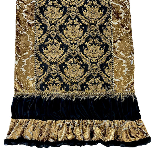Orléans Luxury Throw Gold and Black Velvet