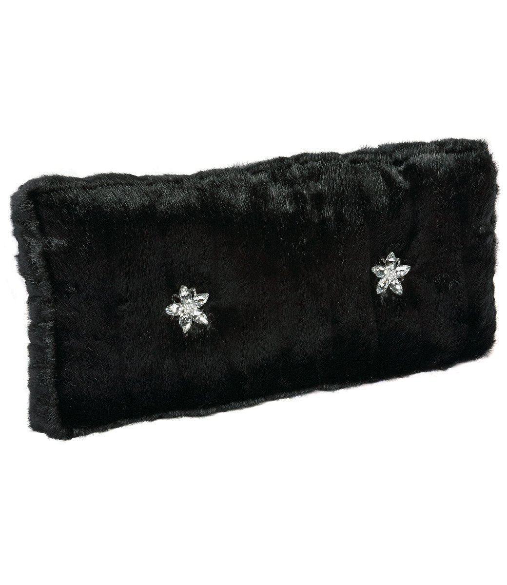 Luxury_accent_pillow-rectangle_black_faux_mink-crystals-reilly_chance_collection