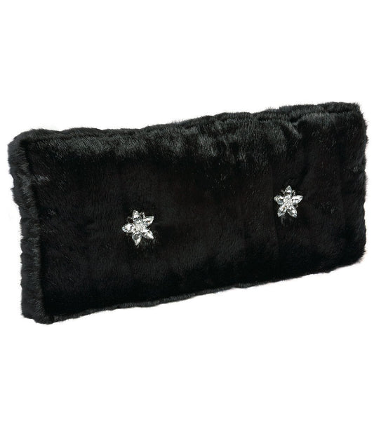 Luxury_accent_pillow-rectangle_black_faux_mink-crystals-reilly_chance_collection