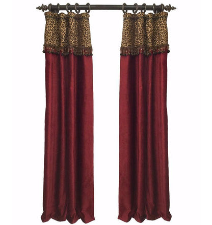 Luxury_curtain_panel-red_chenille-leopard-beads-reilly_chance_collection