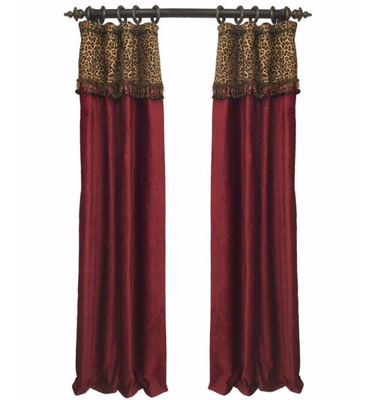 Luxury_curtain_panel-red_chenille-leopard-beads-reilly_chance_collection