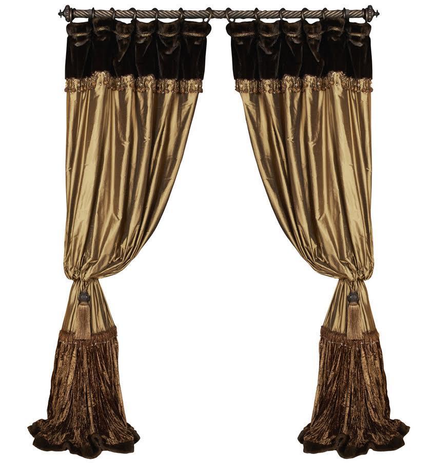 Luxury_curtains-window_treatment-bronze_silk-faux_mink-beads-brown_velvet-reilly_chance_collection
