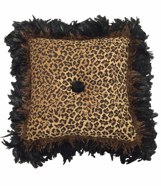 Luxury_accent_pillow-leopard_chenille-black_feathers-reilly_chance_collection