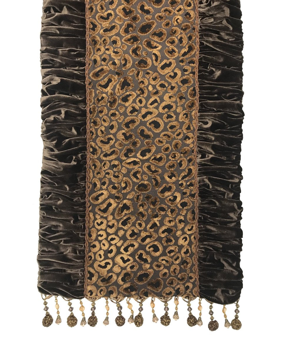 Old World Luxury Table Runner Leopard Velvet