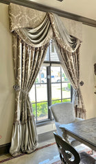 Cornice Board with Swags and Decorative Curtain Panels Venetian Collection