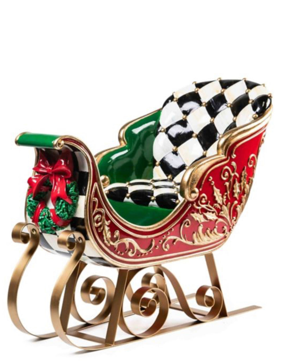 MacKenzie-Childs Courtly Check Luxe Trophy Sleigh