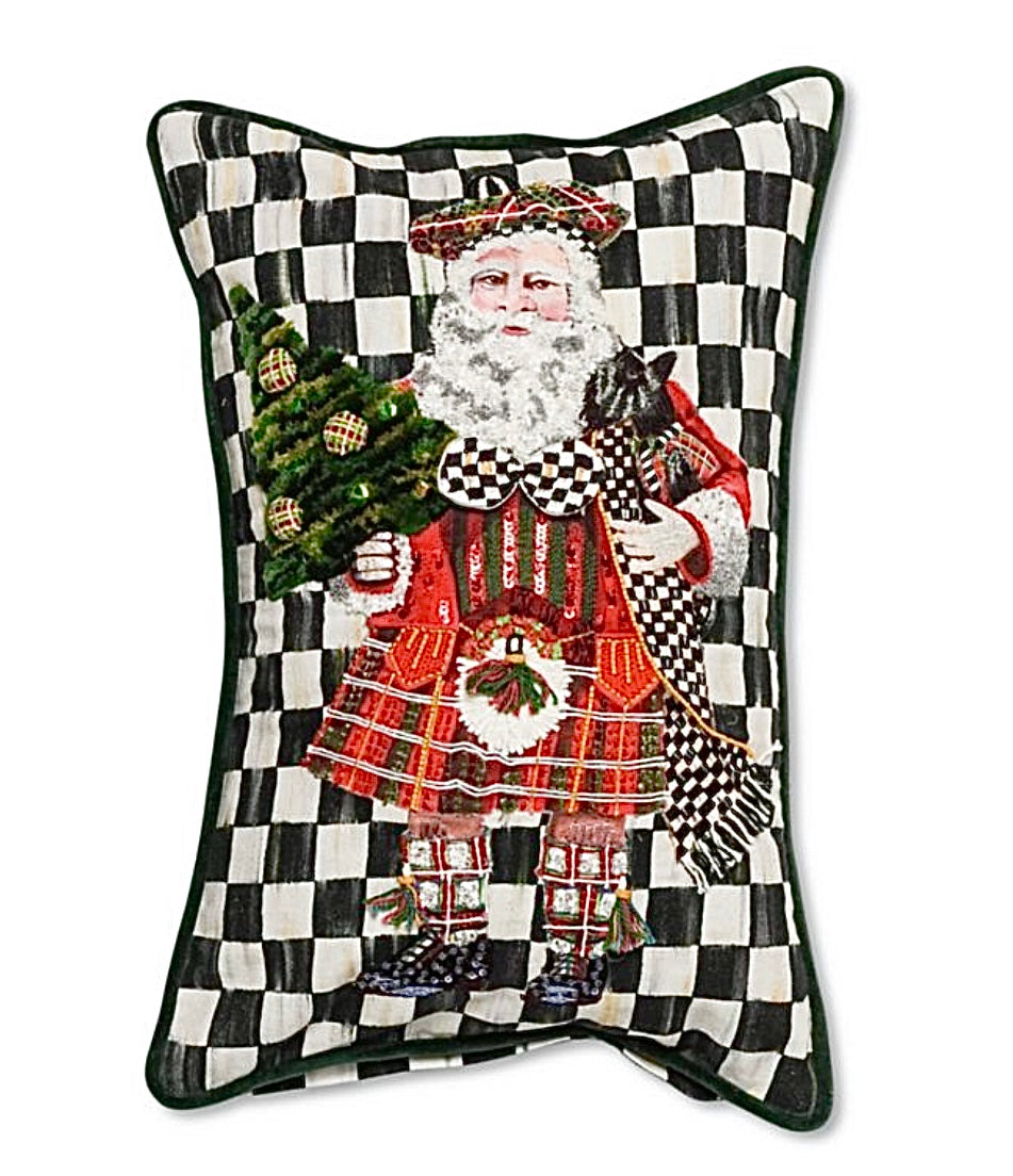 MacKenzie-Childs Scottish Santa Vertical Rectangle Pillow