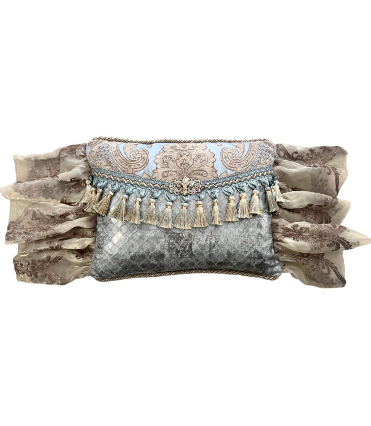 Luxury Decorative Rectangle Pillow Marseille With Fleur de Lis