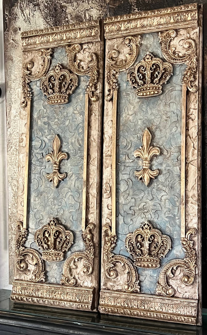 Michelle Butler Designs Set of Two French Blue Wall Plaques