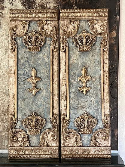 Michelle Butler Designs Set of Two French Blue Wall Plaques