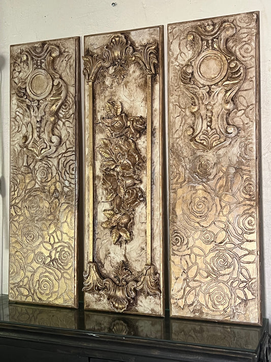 Michelle Butler Designs Set of Three Roses Wall Plaques