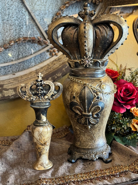 Michelle Butler Large Decorative Bottles With Crowns