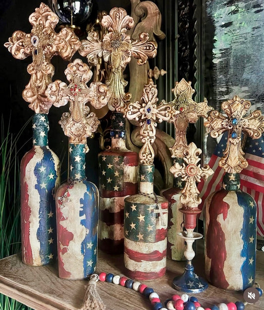 Michelle Butler Patriotic Bottles