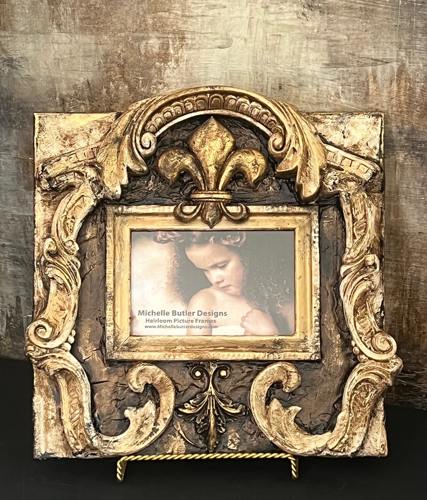 Michelle Butler Small Tabletop Frame with Fleur de Lis