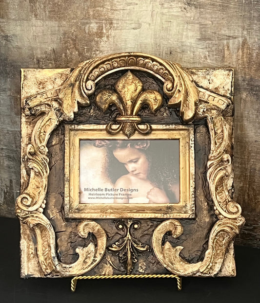 Michelle Butler Small Tabletop Frame with Fleur de Lis